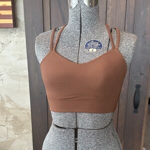 Lululemon Women's Luke a cloud longline Brown Ribbed Bra